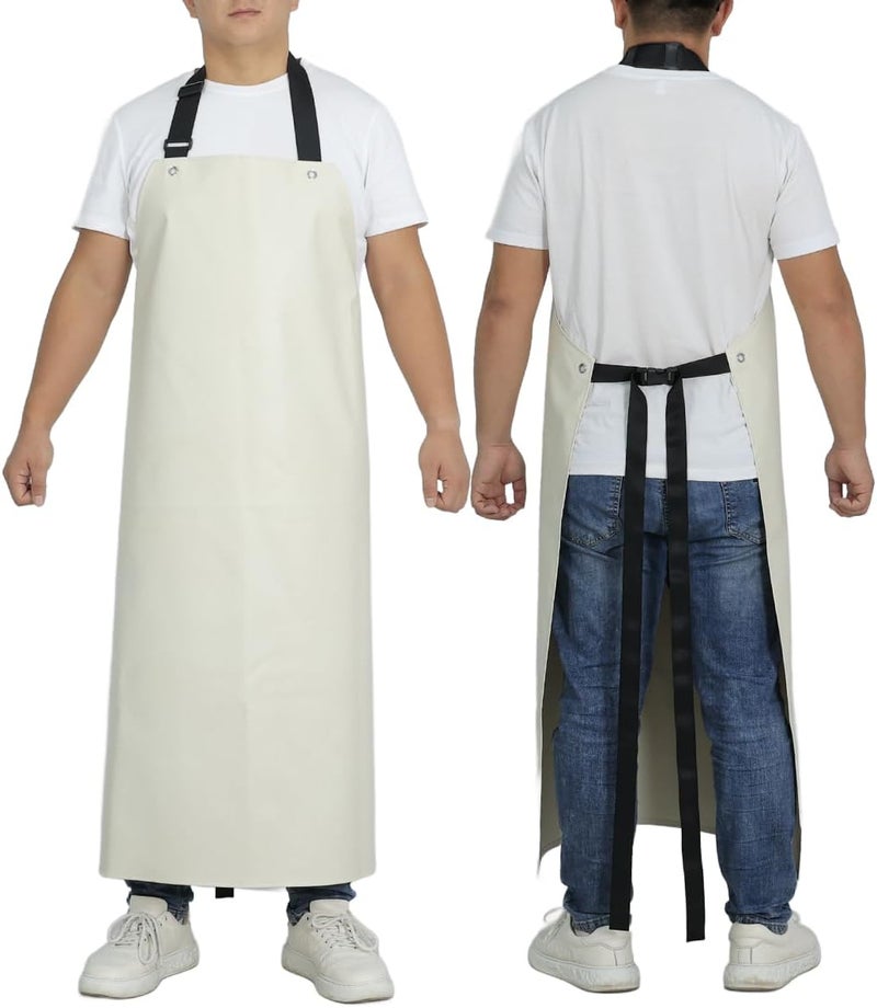 STPGIFC Thick Rubber Apron, Waterproof Apron Butcher Heavy Duty Chemical Resistant Adjustable Work Apron - Image 5